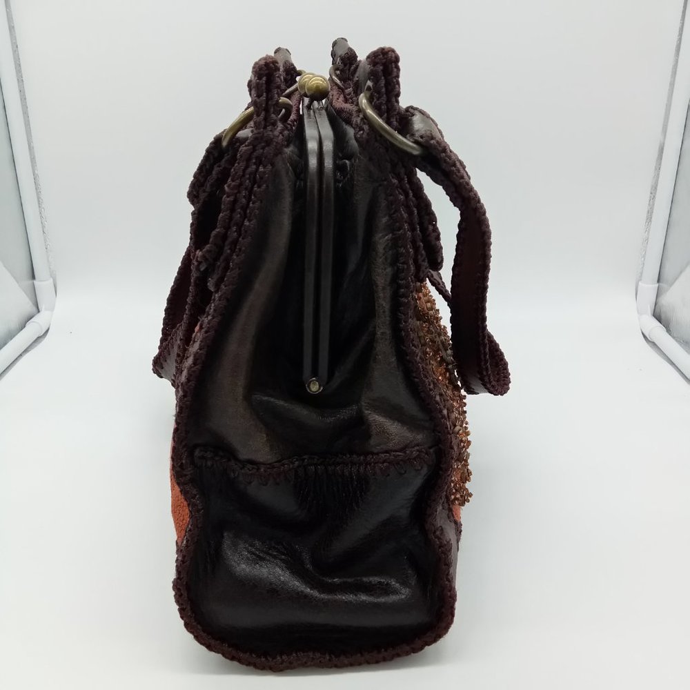 Vintage Isabella Fiore Brown Beaded Leather Purse - Picture 6 of 15